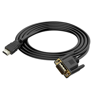 HDMI to VGA (Male to Male) Video Adapter Converter Cord Cable (4.9 Feet/1.5 Meters) for Computer Desktop Laptop PC Monitor Projector HDTV and More (NOT Bidirectional) HDMI to VGA (Male to Male) Video Adapter Converter Cord Cable (4.9 Feet/1.5 Meters) for Computer Desktop Laptop PC Monitor Projector HDTV and More (NOT Bidirectional)