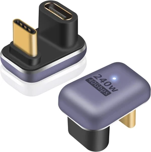 180 Degree USB C Adapter 240W 2-Pack U Shape USB C 180 Degree Angled USB 4.0 Type C Extender Connector Support 40Gbps Data & 8K Video for Thunderbolt 4/3 Laptop MacBook 180 Degree USB C Adapter 240W 2-Pack U Shape USB C 180 Degree Angled USB 4.0 Type C Extender Connector Support 40Gbps Data & 8K Video for Thunderbolt 4/3 Laptop MacBook