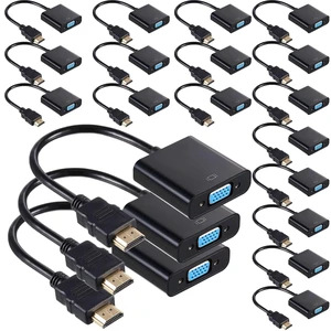 Yunsailing 20 Pack HDMI to VGA Adapter Converter Bulk Gold Plated Black HDMI to VGA Cable Compatible with Raspberry Pi Computer Desktop Laptop Monitor HDTV Projector Yunsailing 20 Pack HDMI to VGA Adapter Converter Bulk Gold Plated Black HDMI to VGA Cable Compatible with Raspberry Pi Computer Desktop Laptop Monitor HDTV Projector