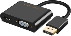 Active DisplayPort to HDMI VGA Adapter, CableCreation 2 in 1 DP Hub DP to HDMI VGA Converter, HDMI 2.0 Support UHD 4K@60Hz Video/ Audio, Black Active DisplayPort to HDMI VGA Adapter, CableCreation 2 in 1 DP Hub DP to HDMI VGA Converter, HDMI 2.0 Support UHD 4K@60Hz Video/ Audio, Black