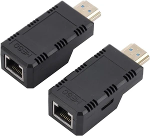 60M RJ45 to HDMI-Compatible Adapter with USB Power Cable 1080P HDMI-Compatible Extender Plug and Play Over Cat5e Cat6 60M RJ45 to HDMI-Compatible Adapter with USB Power Cable 1080P HDMI-Compatible Extender Plug and Play Over Cat5e Cat6