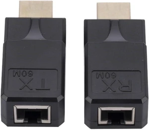 60M 1080P HDMI-Compatible Extender with USB Power Cable RJ45 to HDMI-Compatible Adapter No Loss Plug and Cat5e Cat6 60M 1080P HDMI-Compatible Extender with USB Power Cable RJ45 to HDMI-Compatible Adapter No Loss Plug and Cat5e Cat6