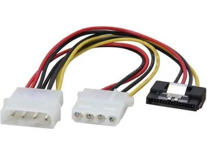 8 Inch Molex 4-Pin to SATA 15-Pin Locking Power Adapter Cable, Male to Female Converter Cord for PC Peripherals 8 Inch Molex 4-Pin to SATA 15-Pin Locking Power Adapter Cable, Male to Female Converter Cord for PC Peripherals
