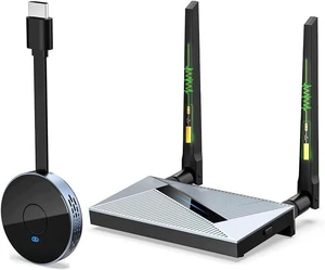 Wireless HDMI Transmitter and Receiver,Wireless HDMI 4k Extender Kit, HDMI Adapter Support 4K@30Hz, Support 2.4/5GHz Player Streaming Video/Audio from Laptop/PC/Phone to HDTV/Projector/Monitor Wireless HDMI Transmitter and Receiver,Wireless HDMI 4k Extender Kit, HDMI Adapter Support 4K@30Hz, Support 2.4/5GHz Player Streaming Video/Audio from Laptop/PC/Phone to HDTV/Projector/Monitor