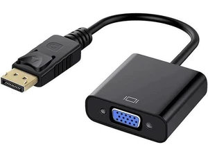 1-Pack DP to VGA Adapter, Gold-Plated DisplayPort Male to VGA Female Converter, Black, Compatible with Desktop Laptop PC Monitor Projector HDTV 1-Pack DP to VGA Adapter, Gold-Plated DisplayPort Male to VGA Female Converter, Black, Compatible with Desktop Laptop PC Monitor Projector HDTV