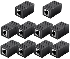 UGREEN RJ45 Coupler Ethernet Extender Connector 10 Pack Inline Coupler Cat7 Cat6 Cat5e Ethernet Cable Adapter Female to Female Black UGREEN RJ45 Coupler Ethernet Extender Connector 10 Pack Inline Coupler Cat7 Cat6 Cat5e Ethernet Cable Adapter Female to Female Black