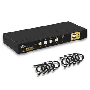CKLau KVM Switch HDMI 4 Port wit Audio and 4 kit Cables, 4 Port HDMI KVM Switch Support 4K@60Hz 4:4:4, EDID, Hotkey Switching CKLau KVM Switch HDMI 4 Port wit Audio and 4 kit Cables, 4 Port HDMI KVM Switch Support 4K@60Hz 4:4:4, EDID, Hotkey Switching