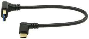 USB-C to USB 3.0 Adapter, 10In Right Angle Type C Cable, 90 Degree USB 3.1 Type C (USB-C) Male to USB 3.0 Type A Male Connector Sync & Charging Cable.(Black USB-C to USB 3.0 Adapter, 10In Right Angle Type C Cable, 90 Degree USB 3.1 Type C (USB-C) Male to USB 3.0 Type A Male Connector Sync & Charging Cable.(Black
