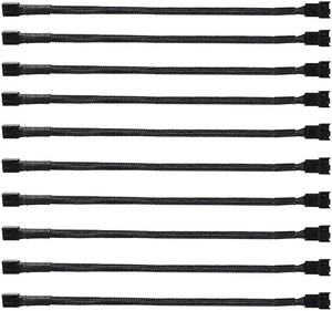 DIXSG 10 Pack- 11.8 inch PWM Fan Extension Cable PC Fan Extension Cable Compatible with ATX Case 3 Pin & 4 Pin Cooling Fans Durable Black Nylon Braided Case Fan Extension Cable DIXSG 10 Pack- 11.8 inch PWM Fan Extension Cable PC Fan Extension Cable Compatible with ATX Case 3 Pin & 4 Pin Cooling Fans Durable Black Nylon Braided Case Fan Extension Cable
