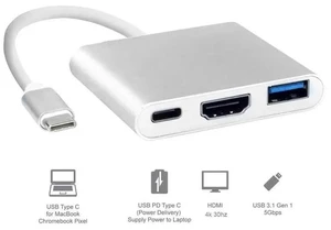 USB C HUB to Adapter For Macbook Pro/Air Thunderbolt 3 USB Type C Hub to 4K USB 3.0 Port USB-C Power Delivery USB C HUB to Adapter For Macbook Pro/Air Thunderbolt 3 USB Type C Hub to 4K USB 3.0 Port USB-C Power Delivery