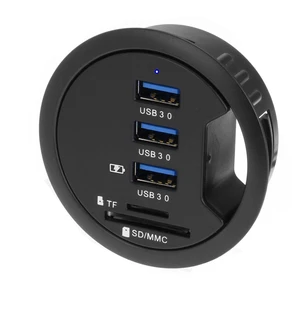 SEDNA - 2.5" Grommet Hole - in Desk - USB 3.1 Gen I 3 Port Hub/BC 1.2 USB Charger with SD Card Reader SEDNA - 2.5" Grommet Hole - in Desk - USB 3.1 Gen I 3 Port Hub/BC 1.2 USB Charger with SD Card Reader