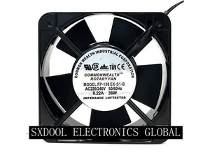 NEW original COMMONWEALTH ROTARY fan FP-108EX-S1-B AC Axial Fan with Ball Bearing AC 220/240V 50/60Hz 0.22A 38W 2 Wires 150x150x50mm 15cm aluminium alloy Frame NEW original COMMONWEALTH ROTARY fan FP-108EX-S1-B AC Axial Fan with Ball Bearing AC 220/240V 50/60Hz 0.22A 38W 2 Wires 150x150x50mm 15cm aluminium alloy Frame