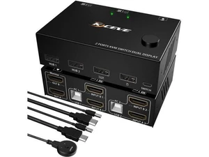 2x2 Dual Monitor HDMI KVM Switch 4K@30Hz, USB 2.0 KVM Switcher for 2 PCs Share 2 Displays Keyboard Mouse, Support Mirror & Extended Mode 2x2 Dual Monitor HDMI KVM Switch 4K@30Hz, USB 2.0 KVM Switcher for 2 PCs Share 2 Displays Keyboard Mouse, Support Mirror & Extended Mode