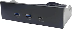USB Front Panel for PC 2 Port USB 3.2 GEN1 5Gbps + 1 Port Type-C 10Gbps/20Gbps Hub for Desktop 5.25Inch Floppy Drive Bay USB Front Panel for PC 2 Port USB 3.2 GEN1 5Gbps + 1 Port Type-C 10Gbps/20Gbps Hub for Desktop 5.25Inch Floppy Drive Bay