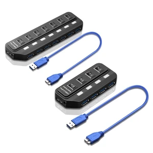 4/7 Ports USB 3.0 Hub USB Splitter with Individual Power Switches for PC USB3.0 Splitter with Four Switches Hub Hub With 7-port 4/7 Ports USB 3.0 Hub USB Splitter with Individual Power Switches for PC USB3.0 Splitter with Four Switches Hub Hub With 7-port