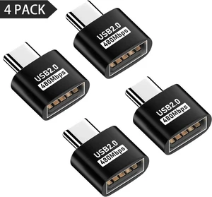 USB C to USB Adapter, USB Type C Male to USB 2.0 Female Extension Connector, USB to USB C Adapter, Support 480Mbps Data Transfer, OTG Function and Charging for Phone, Laptop (4, Black) USB C to USB Adapter, USB Type C Male to USB 2.0 Female Extension Connector, USB to USB C Adapter, Support 480Mbps Data Transfer, OTG Function and Charging for Phone, Laptop (4, Black)