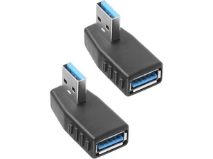 90 Degree USB 3.0 Adapter USB A 3.0 Male to Female Adapter Right Angle USB A Extender Adapter Supports Charging/Transfer for Laptop Mobile Power Mouse USB Stick 2Pcs (Right Angle) 90 Degree USB 3.0 Adapter USB A 3.0 Male to Female Adapter Right Angle USB A Extender Adapter Supports Charging/Transfer for Laptop Mobile Power Mouse USB Stick 2Pcs (Right Angle)