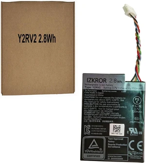 IZKROR Y2RV2 2.8Wh 720mAh Battery Replacement for Dell PowerEdge R710 H740P Mini R640 R740 R840 R940 RAID Controllers Series J2RH2 NWJ48 3JH35 5FMY4 3.7V IZKROR Y2RV2 2.8Wh 720mAh Battery Replacement for Dell PowerEdge R710 H740P Mini R640 R740 R840 R940 RAID Controllers Series J2RH2 NWJ48 3JH35 5FMY4 3.7V