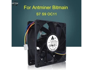 Cooling Fan QFR1212GHE For Antminer Bitmain S7 S9 OC11 Replacement 4-pin Connector 12V 2.70A 12038 12CM well tested Cooling Fan QFR1212GHE For Antminer Bitmain S7 S9 OC11 Replacement 4-pin Connector 12V 2.70A 12038 12CM well tested