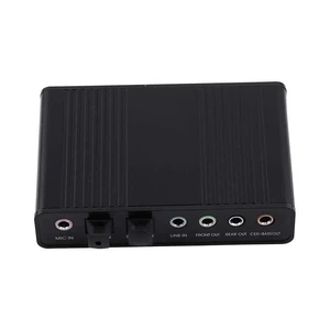 5.1 USB Audio Sound Card with SPDIF, External USB Sound Card Adapter for PC Laptop Audio, Support 48/44 KHz Sampling Rate, Black 5.1 USB Audio Sound Card with SPDIF, External USB Sound Card Adapter for PC Laptop Audio, Support 48/44 KHz Sampling Rate, Black