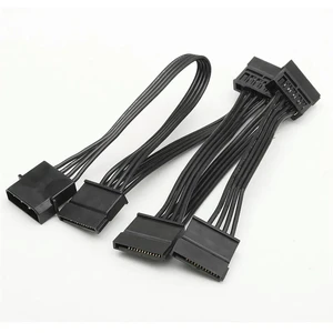 4Pin Female IDE Molex PC Computer Hard Drive 1 to 5 SATA Splitter Power Supply Adapter Converter Cable Cord Black 4Pin Female IDE Molex PC Computer Hard Drive 1 to 5 SATA Splitter Power Supply Adapter Converter Cable Cord Black