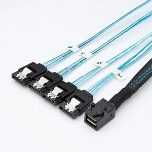 CableCreation 2-Pack 1.6FT/0.5M Internal HD Mini SAS (SFF-8643 Host) - 4X SATA (Target) Cable,SFF-8643 to 4X SATA Cable, SFF-8643 for Controller, 4 Sata Connect to Hard Drive \u2026 CableCreation 2-Pack 1.6FT/0.5M Internal HD Mini SAS (SFF-8643 Host) - 4X SATA (Target) Cable,SFF-8643 to 4X SATA Cable, SFF-8643 for Controller, 4 Sata Connect to Hard Drive \u2026