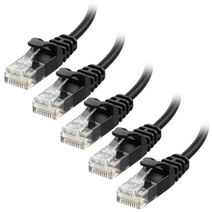 10Gbps 5-Pack Snagless Cat 6 Ethernet Cable - 10ft, Slim Profile Cat 6 Cable, Cat6 Cord, Thin Ethernet Cord, Black 10Gbps 5-Pack Snagless Cat 6 Ethernet Cable - 10ft, Slim Profile Cat 6 Cable, Cat6 Cord, Thin Ethernet Cord, Black