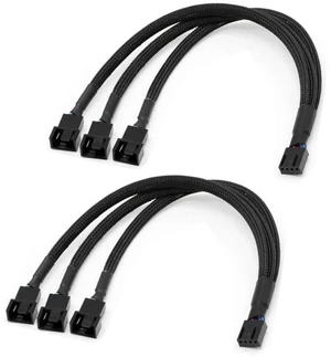 PWM Fan Splitter Adapter Cable Sleeved Braided Y Splitter Computer PC 4 Pin Fan Extension Power Cable 1 to 3 Converter for Computer ATX Case 4-Pin/3-Pin Cooling Fan Cable (11.8" -2 Pack) PWM Fan Splitter Adapter Cable Sleeved Braided Y Splitter Computer PC 4 Pin Fan Extension Power Cable 1 to 3 Converter for Computer ATX Case 4-Pin/3-Pin Cooling Fan Cable (11.8" -2 Pack)