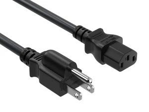 1FT 18AWG AC Power Cord, IEC320 C13 to NEMA 5-15P Replacement Cable, 125V 10A/15A Heavy Duty 3-Prong Power Cable for PC, Monitor, Printer, TV Black 1FT 18AWG AC Power Cord, IEC320 C13 to NEMA 5-15P Replacement Cable, 125V 10A/15A Heavy Duty 3-Prong Power Cable for PC, Monitor, Printer, TV Black