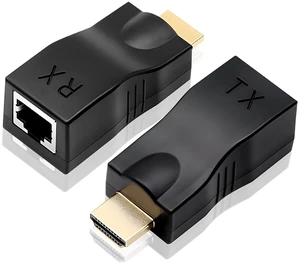 HDMI Extender Over Cat 5e/6 2-Port HDMI to RJ45 Ethernet Network Converter Supports 1080P up to 30m/98ft Ideal for HDTV Set Top Box DVD PS4 STB Projector Digital Monitor HDMI Extender Over Cat 5e/6 2-Port HDMI to RJ45 Ethernet Network Converter Supports 1080P up to 30m/98ft Ideal for HDTV Set Top Box DVD PS4 STB Projector Digital Monitor