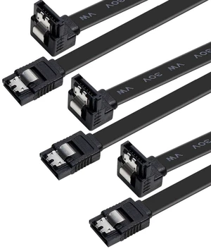 SATA Cable III, 3 Pack SATA Cable III 6Gbps 90 Degree Right Angle with Locking Latch 18 Inch for SATA HDD, SSD, CD Driver, CD Writer - Black SATA Cable III, 3 Pack SATA Cable III 6Gbps 90 Degree Right Angle with Locking Latch 18 Inch for SATA HDD, SSD, CD Driver, CD Writer - Black