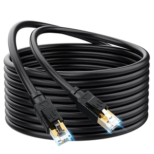 Outdoor Ethernet Cable 50 ft - Hisetec Cat 8 Long Ethernet Cable Shielded Heavy Duty 26AWG 40Gbps 2000Mhz SFTP Patch Cord High Speed Cat8 LAN Network RJ45 Cable -in Wall -Outdoor- Weatherproof Outdoor Ethernet Cable 50 ft - Hisetec Cat 8 Long Ethernet Cable Shielded Heavy Duty 26AWG 40Gbps 2000Mhz SFTP Patch Cord High Speed Cat8 LAN Network RJ45 Cable -in Wall -Outdoor- Weatherproof