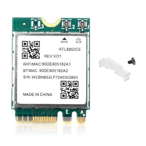 RTL8852CE WiFi 6E Wireless Card, Bluetooth 5.3, Tri-Band 5400Mbps, M.2/NGFF Network Adapter for Laptop, Windows 10/11 64bit RTL8852CE WiFi 6E Wireless Card, Bluetooth 5.3, Tri-Band 5400Mbps, M.2/NGFF Network Adapter for Laptop, Windows 10/11 64bit