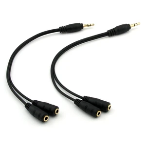 2-Pack Gold Plated 3.5mm Stereo Jack Splitter Cable Adapter Connectors ,3.5mm Male To 2 X Female - for Connecting External Speakers or Use Both Output for Speakers For Ipod, Mp3 Player 2-Pack Gold Plated 3.5mm Stereo Jack Splitter Cable Adapter Connectors ,3.5mm Male To 2 X Female - for Connecting External Speakers or Use Both Output for Speakers For Ipod, Mp3 Player