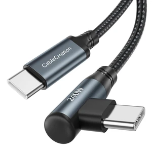 CableCreation USB C to USB C Cable Right Angle 240W Fast Charging Type C Braided C Cord for iPhone 15 16 Pro Max, MacBook Pro/Air, iPad Pro/Air, S24/S23+, Pixel 9, Compatible 140/100/60W 6 ft. CableCreation USB C to USB C Cable Right Angle 240W Fast Charging Type C Braided C Cord for iPhone 15 16 Pro Max, MacBook Pro/Air, iPad Pro/Air, S24/S23+, Pixel 9, Compatible 140/100/60W 6 ft.