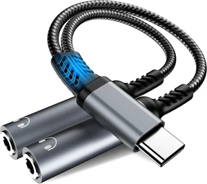 USB C to Dual 3.5mm Headphone Splitter for 2 Headphones Hi-Res Type C to Aux Audio Jack Splitter Headphone Adapter Compatible with iPad iPhone 17/16/15 Pro Max S26/S25/S24/S23 Pixel 10/9 XL USB C to Dual 3.5mm Headphone Splitter for 2 Headphones Hi-Res Type C to Aux Audio Jack Splitter Headphone Adapter Compatible with iPad iPhone 17/16/15 Pro Max S26/S25/S24/S23 Pixel 10/9 XL