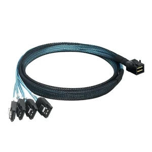 12Gb/S MINI SAS Cable SFF-8643 To 4SATA One To Four Array Card With a Length of 1 M Data Cable 12Gb/S MINI SAS Cable SFF-8643 To 4SATA One To Four Array Card With a Length of 1 M Data Cable
