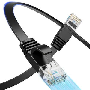 Cat 6 Flat Ethernet Cable 50 FT, UTP 10Gbps High-Speed Cat6 Ethernet Cable, Pure Copper Cat 6 Cable, Long Ethernet Cable for Home or Office Network Wiring, Black Cat 6 Flat Ethernet Cable 50 FT, UTP 10Gbps High-Speed Cat6 Ethernet Cable, Pure Copper Cat 6 Cable, Long Ethernet Cable for Home or Office Network Wiring, Black