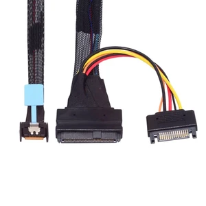 chenyang PCI-E 5.0 MCIO 4X 38Pin SFF-TA-1016 to U.2 SFF-8639 Cable with SATA Power 0.5M chenyang PCI-E 5.0 MCIO 4X 38Pin SFF-TA-1016 to U.2 SFF-8639 Cable with SATA Power 0.5M