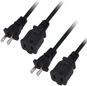 10 FT 2 Prong Extension Cord,Black Extension Cord 10 ft Indoor or Outdoor, Male/Female Power Cable for NEMA 1-15P to NEMA 1-15R,Extension Cable 2 Pack 10 FT 2 Prong Extension Cord,Black Extension Cord 10 ft Indoor or Outdoor, Male/Female Power Cable for NEMA 1-15P to NEMA 1-15R,Extension Cable 2 Pack