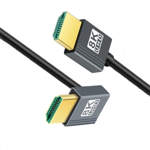 CY Down Angled HDMI 8K to HDMI 2.1 Ultra Soft High Flex HDTV Cable Hyper Super Flexible Cord 90 Degree High Speed Type-A Male to Male for Computer HDTV (0.5m) CY Down Angled HDMI 8K to HDMI 2.1 Ultra Soft High Flex HDTV Cable Hyper Super Flexible Cord 90 Degree High Speed Type-A Male to Male for Computer HDTV (0.5m)