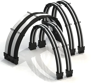 LINKUP - 30cm Super Soft and Flexible PSU Cable Extension Sleeved Custom Mod GPU PC Braided w/Comb Kit1 x 24 P (20+4)2 x 8 P (4+4) CPU2 x 8 P (6+2) GPU Set300mm - WhiteBlack LINKUP - 30cm Super Soft and Flexible PSU Cable Extension Sleeved Custom Mod GPU PC Braided w/Comb Kit1 x 24 P (20+4)2 x 8 P (4+4) CPU2 x 8 P (6+2) GPU Set300mm - WhiteBlack