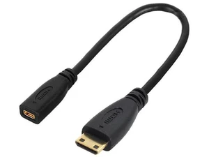 10cm Micro HDMI Female to Mini HDMI Male Adapter Cable, Micro HDMI Type D to Mini HDMI Type C Converter Cord V1.4 High Speed 10cm Micro HDMI Female to Mini HDMI Male Adapter Cable, Micro HDMI Type D to Mini HDMI Type C Converter Cord V1.4 High Speed