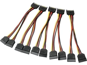 5 Pack 20cm 15Pin SATA Power Y Splitter Cables, SATA Male to Dual 15Pin Female Power Extension Adapter Cord 5 Pack 20cm 15Pin SATA Power Y Splitter Cables, SATA Male to Dual 15Pin Female Power Extension Adapter Cord
