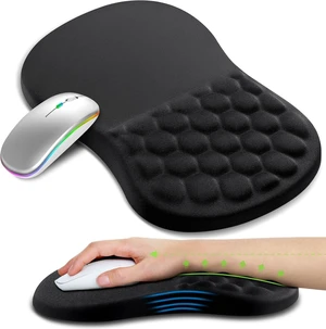 Ergonomic Mouse Pad with Wrist Rest, Carpal Tunnel Mousepad Waist Support, Memory Foam Massage Design Pain Relief (ABCD234) Ergonomic Mouse Pad with Wrist Rest, Carpal Tunnel Mousepad Waist Support, Memory Foam Massage Design Pain Relief (ABCD234)