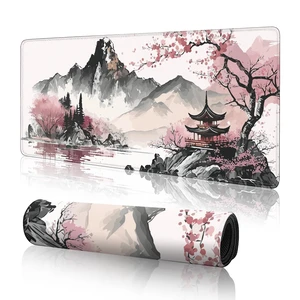 Watercolor Cherry Blossom Large Gaming Mouse Pad,Mouse Pad Gaming 31.5 x 11.8 in Mouse Mat Desk Pad,Large Desk Mat,Extended Keyboard Mousepad with Non-Slip Base and Stitched Edge for Desk Home Office Watercolor Cherry Blossom Large Gaming Mouse Pad,Mouse Pad Gaming 31.5 x 11.8 in Mouse Mat Desk Pad,Large Desk Mat,Extended Keyboard Mousepad with Non-Slip Base and Stitched Edge for Desk Home Office