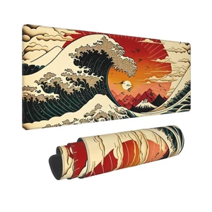 Japanese Wave Sun Gaming Mouse Pad XL, Large Non Slip Rubber Mousepad, Stitched Edges Mouse Pads, Long Extended Mouse Pad,31.5'' X 11.8'' Japanese Wave Sun Gaming Mouse Pad XL, Large Non Slip Rubber Mousepad, Stitched Edges Mouse Pads, Long Extended Mouse Pad,31.5'' X 11.8''
