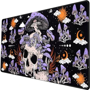 Black Mouse Pad Mushroom Desk Pad Skull Skeleton Purple Pc Laptop Office Keyboard Mouse Pads, Large Gaming Setup Office Extra Large Deskmat Laptop Mousepad 31.5x15.8 in-with Stitched Eges Black Mouse Pad Mushroom Desk Pad Skull Skeleton Purple Pc Laptop Office Keyboard Mouse Pads, Large Gaming Setup Office Extra Large Deskmat Laptop Mousepad 31.5x15.8 in-with Stitched Eges
