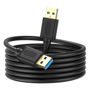 USB 3.0 Male to Male Cable 10Ft,USB to USB Cable with Gold-Plated Connector for Hard Drive Enclosures, DVD Player, Laptop Cooler (10Ft/3M) USB 3.0 Male to Male Cable 10Ft,USB to USB Cable with Gold-Plated Connector for Hard Drive Enclosures, DVD Player, Laptop Cooler (10Ft/3M)