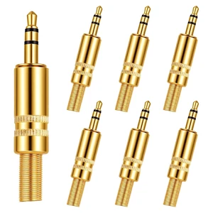 6 PCS 3.5mm Stereo Plug 3.5mm Audio Jack Headphone Jack Male Plug 1/8 Stereo Male Plugs Audio Cable Connector Replacement for Audio-Repair 6 PCS 3.5mm Stereo Plug 3.5mm Audio Jack Headphone Jack Male Plug 1/8 Stereo Male Plugs Audio Cable Connector Replacement for Audio-Repair